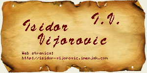 Isidor Vijorović vizit kartica